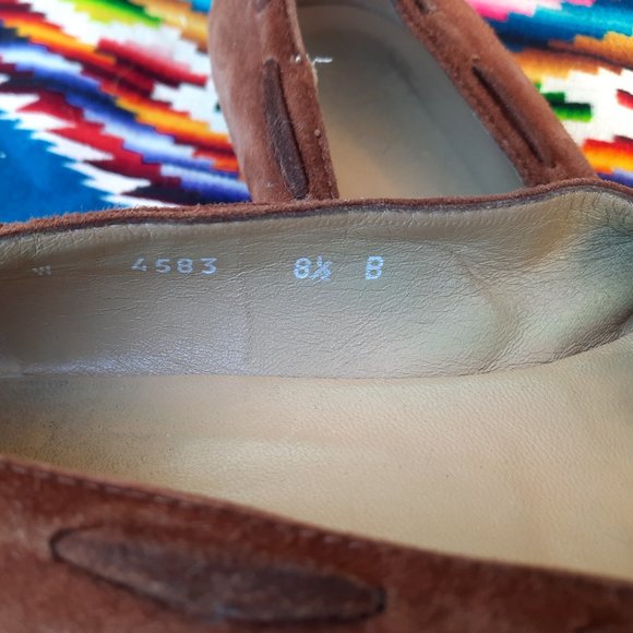 Ralph Lauren Womens Suede  Tassel Loafer 8 1/2 B Vintage made in Italy - Picture 4 of 6